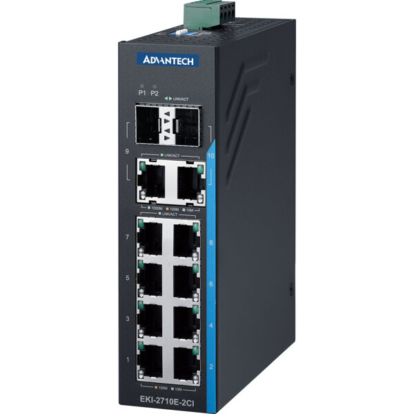 EKI-2710E-2CI Advantech Unmanaged 10-Port Netzwerkswitch