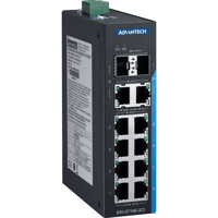 EKI-2710E-2CI Advantech Unmanaged 10-Port Netzwerkswitch leicht gedreht