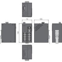 Zeichnung des EKI-2718E-2CI Unmanaged 18-Port Switch von Advantech