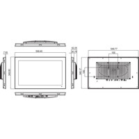 Zeichnung des PPC-321W TGL lüfterlosen 21.5 Zoll Panel PC von Advantech