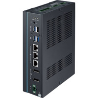 Seitliche Ansicht des UNO-148 V2 kompakten Industrie PCs mit einem 13. Gen Intel Core i Prozessor von Advantech