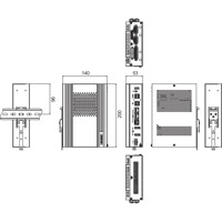 Zeichnung des UNO-148 V2 kompakten Industrie PCs mit einem 13. Gen Intel Core i Prozessor von Advantech