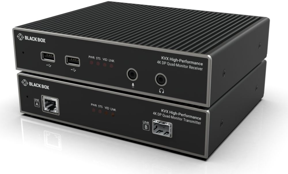 KVXHP-400 Quad-Head DisplayPort 1.2 MST KVM Extender von Black Box