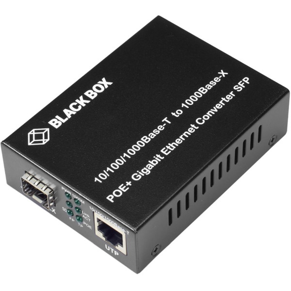 Black Box LGC215A-R2 Gigabit Ethernet PoE zu SFP Glasfaser Medienkonverter