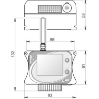 Zeichnung des U5841G 4G LTE Datenlogger von Comet System