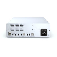 Rückseite des DP1.4-MUX2-MC2-USB DisplayPort 1.4 KVM Switch von Guntermann und Drunck