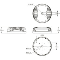 Zeichnung der SWIRL-4 4x4 MIMO 5G/4G LTE Rundstrahlantenne von Poynting