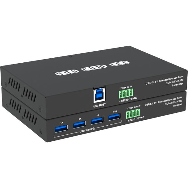 SCT-USB34-C100 4-Port USB 3.2 Extender über CAT6a/7 von syscomtec