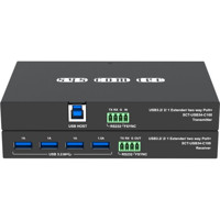 Front des SCT-USB34-C100 4-Port USB 3.2 Extender über CAT6a/7 von syscomtec