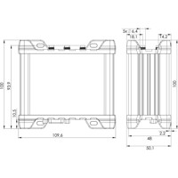 Zeichnung des RUT976 industriellen 5G RedCap Router mit Wi-Fi, GNSS und Ethernet Ports von Teltonika