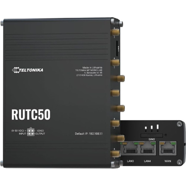 RUTC50 industrieller 5G Router mit Dual-Band Wi-Fi 6 und GPS von Teltonika