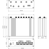 RUTC50 industrieller 5G Router mit Dual-Band Wi-Fi 6 und GPS von Teltonika Zeichnung
