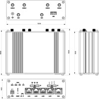 Zeichnung des RUTM51 Dual-SIM 5G Industrie Router von Teltonika