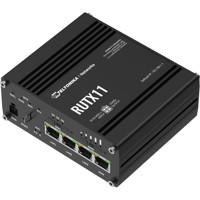 RUTX11 LTE 4G Cat.6 industrieller Mobilfunk-Router von Teltonika mit schwarzem Gehäuse