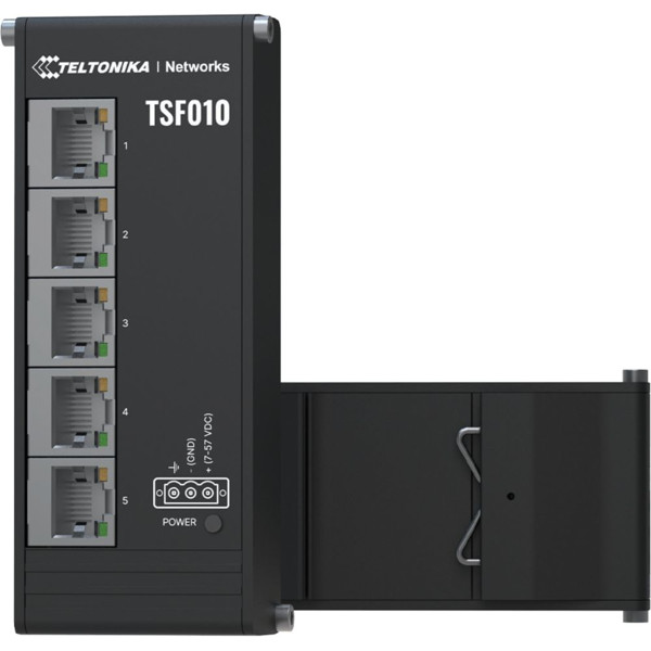 TSF010 Unmanaged 5-Port Ethernet Switch mit einem flachen Design von Teltonika