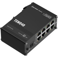 TSW040 Unmanaged PoE Netzwerkswitch mit 8x 802.3af RJ45 Anschlüssen von Teltonika seitlich