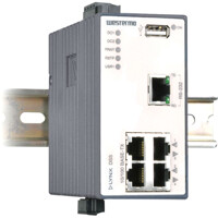 L205-S1 Layer 3 Managed Lynx Device Server Switch von Westermo auf einer DIN-Schiene L205-S1 Westermo Layer 3 Managed Lynx Device Server Switch auf einer DIN-Schiene