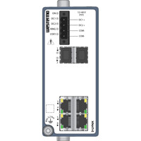 Illustration des Westermo Lynx-3306-E-F2G-T4-LV Layer 3 Managed Industrie Switch von vorne