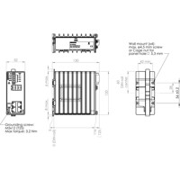 Zeichnung des Lynx-3306-E-F2G-T4-LV Layer 3 Managed Industrie Switch von Westermo