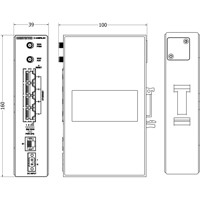 Merlin-4106-T4-S1-DI1-QFT industrieller LTE CAT-M1/NB-IoT Router von Westermo Zeichnung