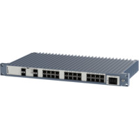 RedFox-5328-E-F4G-T24-LV Westermo L3 Managed Rack Netzwerkswitch leicht gedreht